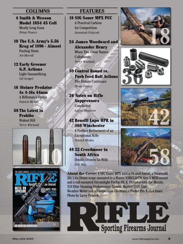 Rifle - May 2025: The Great Debate: Control Round Feed vs. Push Feed Bolt Actions, Rifle Suppressors, SIG Sauer MPX PCC, Benelli Lupo HPR In 308 Winchester, 22 Creedmoor In South Africa & More! Supply - Image 2