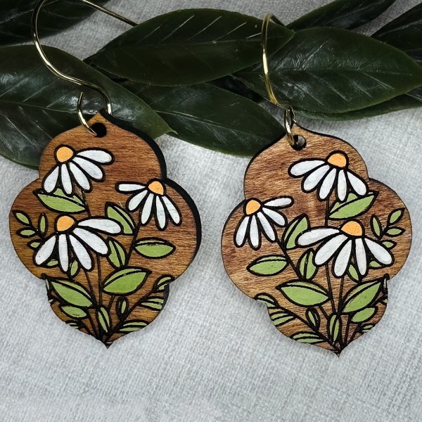 Hand-drawn Moroccan Shaped  Daisy Earrings For Cheap