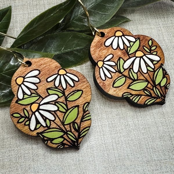 Hand-drawn Moroccan Shaped  Daisy Earrings For Cheap - Image 2