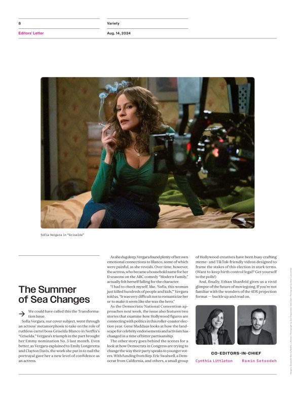Variety - 24.08.14 Edition: Sofia Vergara Discusses Her Role As Murderous Drug Lord In Griselda Post Modern Family, TikTok Election, It Ends With Us Premiere, Vince Vaughn Comedy Bad Monkey & More! Hot on Sale - Image 5