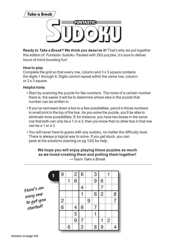 Take a Break - Funtastic Sudoku #4 For Discount - Image 2
