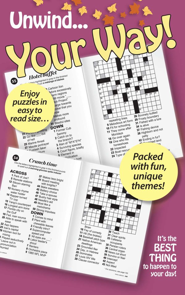 Take a Break - Cross Word (Large Print): 99+ Puzzles & Mystery Words, Challenges To Cozy Up With, Hours Of Mind-Boosting Fun, Relax, Unwind Your Way, Unplug, Reduce Stress, Brain Challenges & Solve! For Sale - Image 2