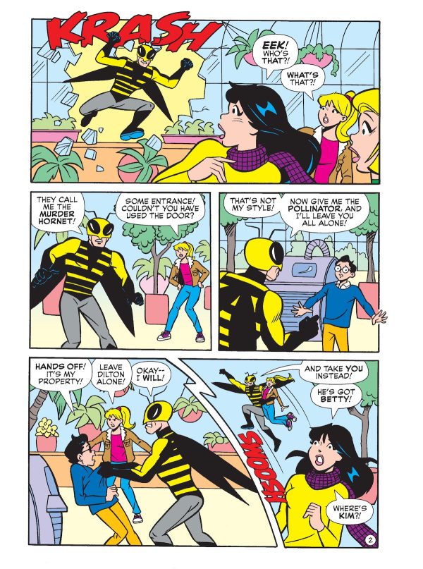 Archie Jumbo Comics Digest - Issue 357: Now That Stings! How Pureheart & The Fly Save the Day As A Madman Named The Murder Hornet Crashes An Indoor Flower Show In Riverdale’s Huge Greenhouse! Online Hot Sale - Image 3
