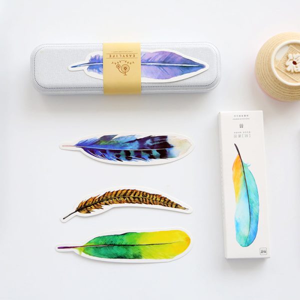 Colorful Feather Bookmarks - Set of 30 For Discount