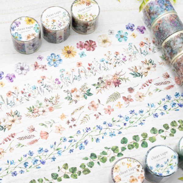 Mind Wave Lyric Series Clear Washi Tape - Flower Bouquet For Sale - Image 4