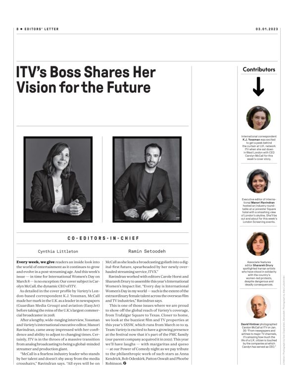 Variety - 23.03.01 Edition: CEO Carolyn McCall Captains U.K. Linear TV Giant ITV Into Streaming Age, SXSW Insider s Guide, Jonathan Goldstein & John Francis Daley On Dungeons & Dragons Film & More! Fashion - Image 4