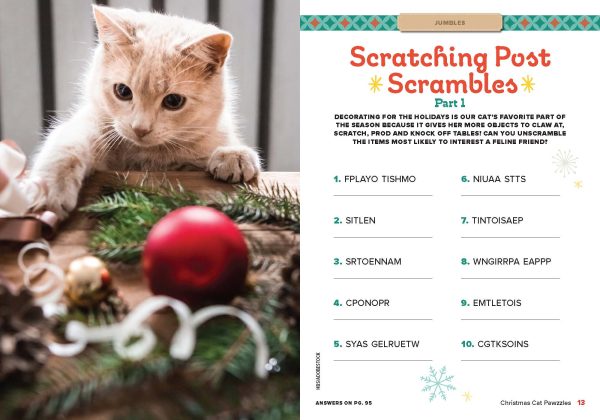 Christmas Cat Pawzzles - Brain Teasers, Crosswords, Scrambles, Yuletide Rhymes, Holiday Trivia, Feline Facts, Santa s Kittens, Classic Characters, Stocking Stuffer, Solutions, Unplug & De-Stress! For Discount - Image 3