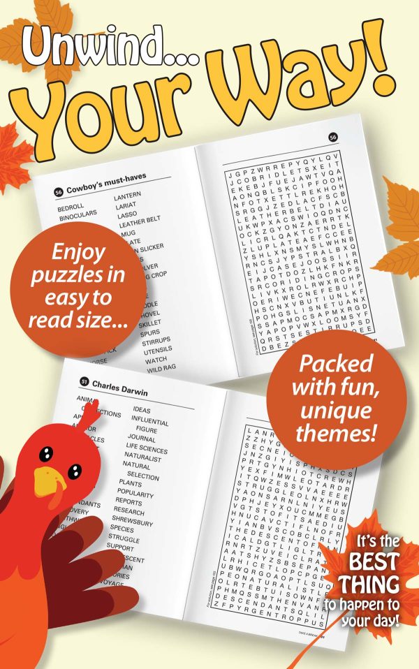 Take a Break - Word Search (Large Print): 71 Fall-Themed Puzzles, Easy, All Ages, Hours Of Mind-Boosting Fun, Brain Challenges, Relax, Unwind Your Way, Unplug, De-Stress, Reduce Anxiety & Solve! Online Hot Sale - Image 3