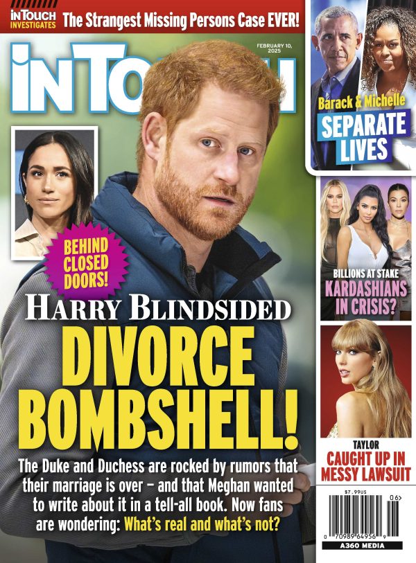 In Touch 02.10.25: Meghan & Harry Divorce Bombshell, Barack & Michelle Obama Living Separate Lives, Strangest Missing Persons Case, Kardashians In Crisis, Taylor Swift Caught In Messy Lawsuit & More! Online Sale