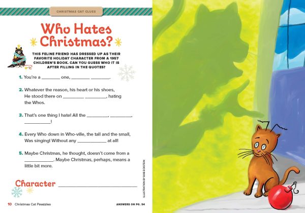 Christmas Cat Pawzzles - Brain Teasers, Crosswords, Scrambles, Yuletide Rhymes, Holiday Trivia, Feline Facts, Santa s Kittens, Classic Characters, Stocking Stuffer, Solutions, Unplug & De-Stress! For Discount - Image 2