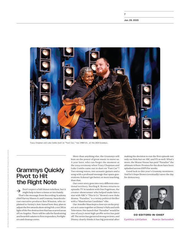 Variety - 25.01.29 Edition: Sterling K. Brown Returns To TV In Hulu’s Political Thriller, Grammys Pivoted Again; The Third Time In Five Years, Oscar Nominations, The Substance, Sundance Recap & More! For Cheap - Image 4