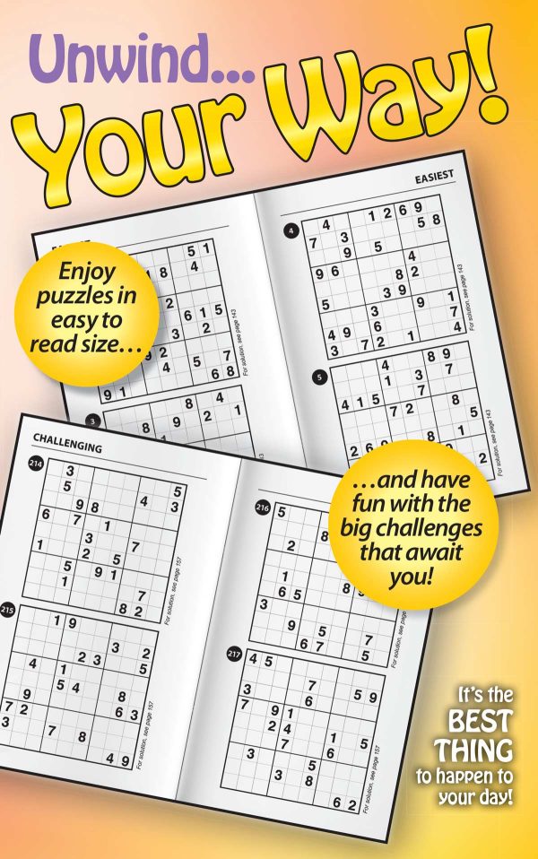 Take a Break - Sudoku 243302 Large Print: 277 Puzzles, 5 Levels Of Difficulty, Enhance Your Skills, Easy To Read, Hours Of Mind Boosting Fun, Brain Challenges, Relax, Unwind, Unplug, Sit Back & Solve! For Sale - Image 3