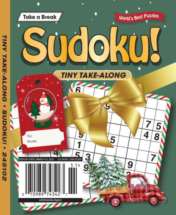 Take a Break - Sudoku: Tiny Take-Along, World s Best Puzzles Christmas, Unwind, Unplug, Have Fun, Recharge & Solve! Cheap