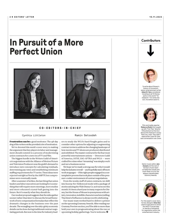 Variety - 23.10.11 Edition: A New Deal, Hollywood Needs Page-One Rewrite Of Key Labor Contracts, Chloe Domont s Film Fair Play, Walt Disney s 100 Year Anniversary, Aquaman s Sequel BTS Battles & More! Online Sale - Image 3