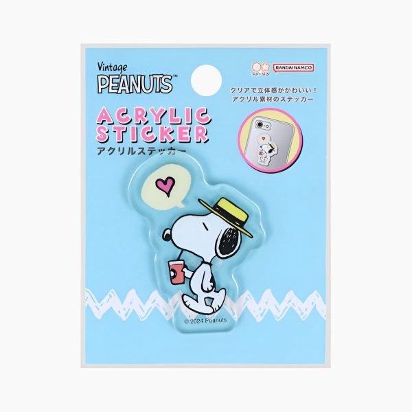 Sun-Star Peanuts Acrylic Phone Sticker - Blue - Limited Edition For Cheap