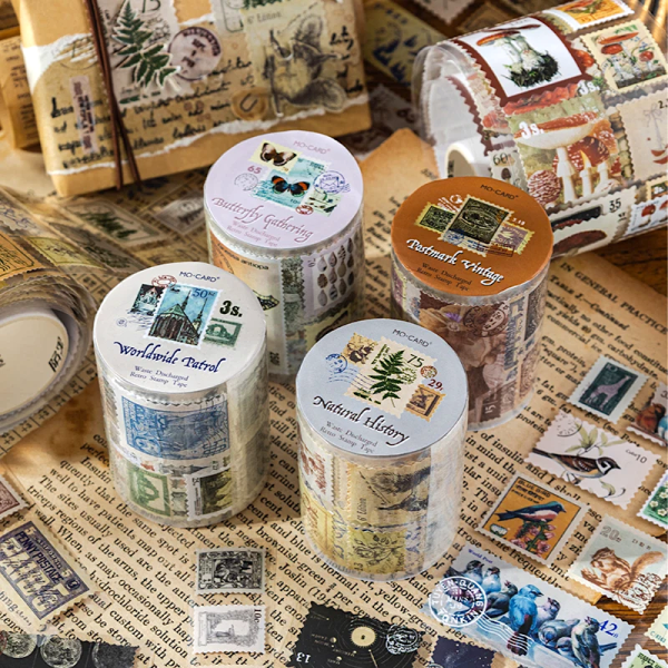 Vintage Nature Post Office Stamp Washi Sticker Roll Online Sale - Image 4