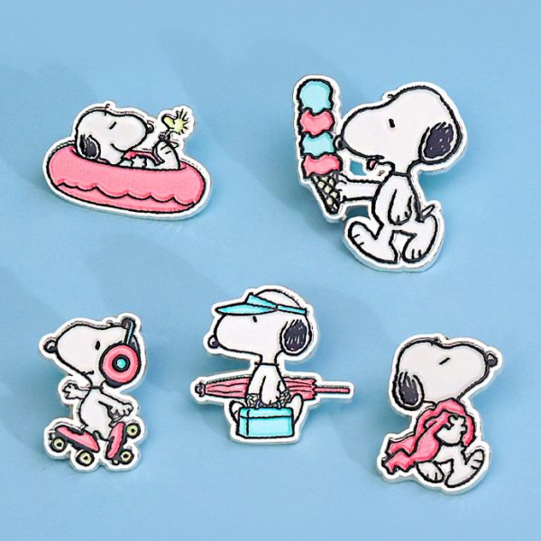 Peanuts Snoopy Enamel Pins - Boxed Set of 5 - Blue Sale - Image 2