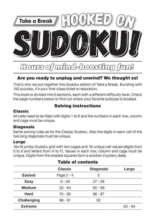 Take a Break - Hooked on Sudoku 25.04.11: Get Your Sudoku Fix, Fun For Everyone, Hours Of Mind-Boosting Fun! Sale - Image 2