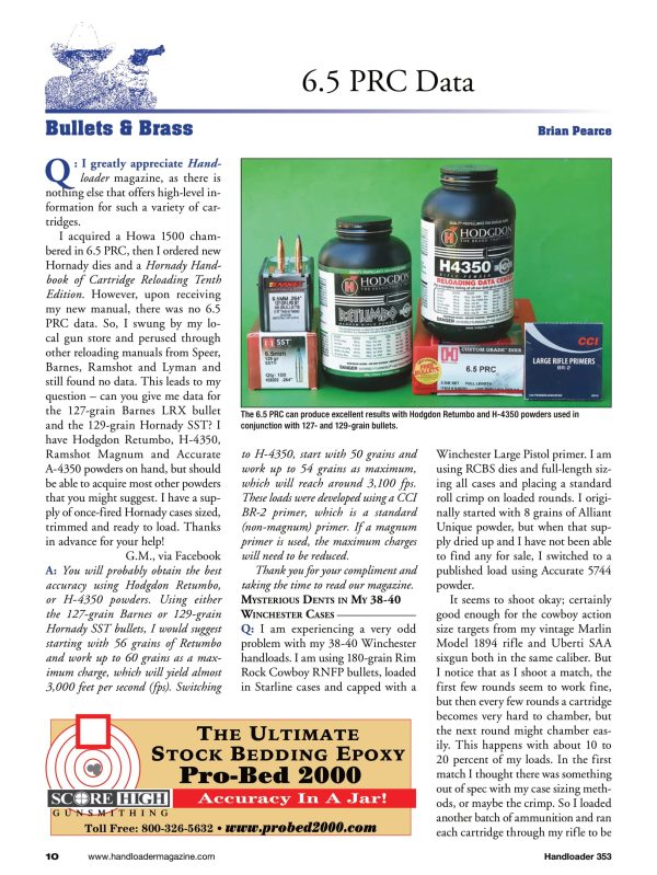 Handloader The Ammunition Reloading Journal - December 2024: Standard Pressure Loads For 45 Colt Rifles, Ruger Mini-14, Apache 2011 9MM, Precision Digital Bullet Seating, 356 Winchester & More! Discount - Image 5