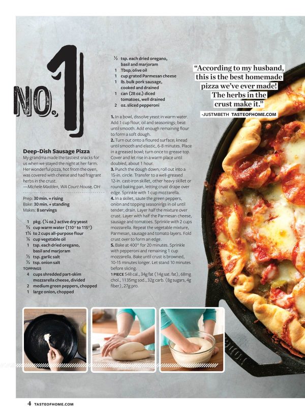 Taste of Home: 101 Most Popular Recipes: Five Star Family Favorites, One-Pot Wonders, Easy Homemade Breads, Speedy Sweets, #1 Dish Deep-Dish Sausage Pizza, Best Banana Bread, Chicken Potpie & More! Hot on Sale - Image 2