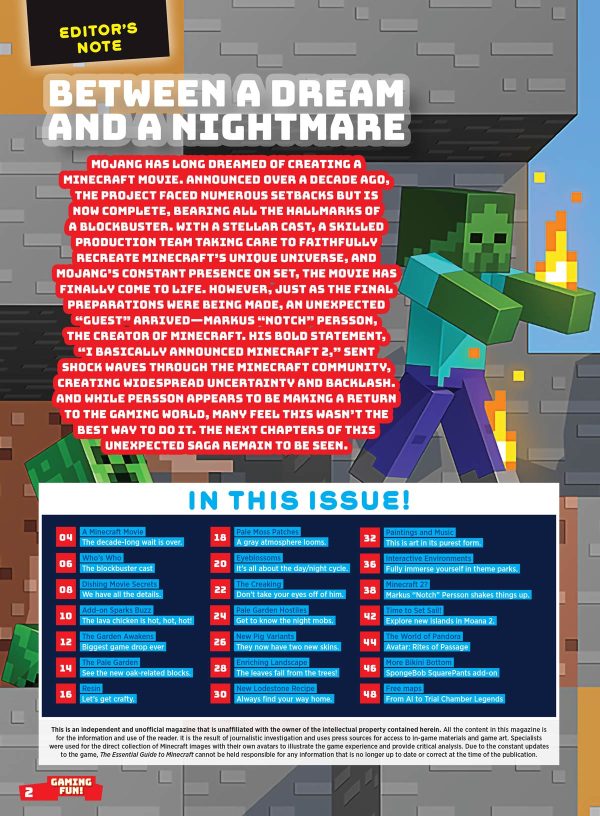 Minecraft - The Ultimate Guide: Notch s Shocking Announcement Of Potential Minecraft 2, The Minecraft Movie, New Updates, Pale Garden, Spongebob Add-On, New Pig Variants, Exclusive Insights & More! on Sale - Image 2