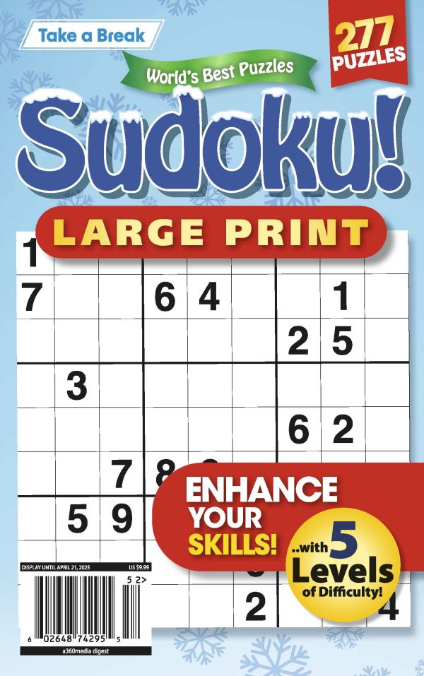 World s Best Puzzles - Sudoku 25.01.17:  277 Large Print, Winter Themed Puzzles, 5 Levels Of Difficulty, Enhance Your Skills, Relax, Unplug, Solve & More! For Sale