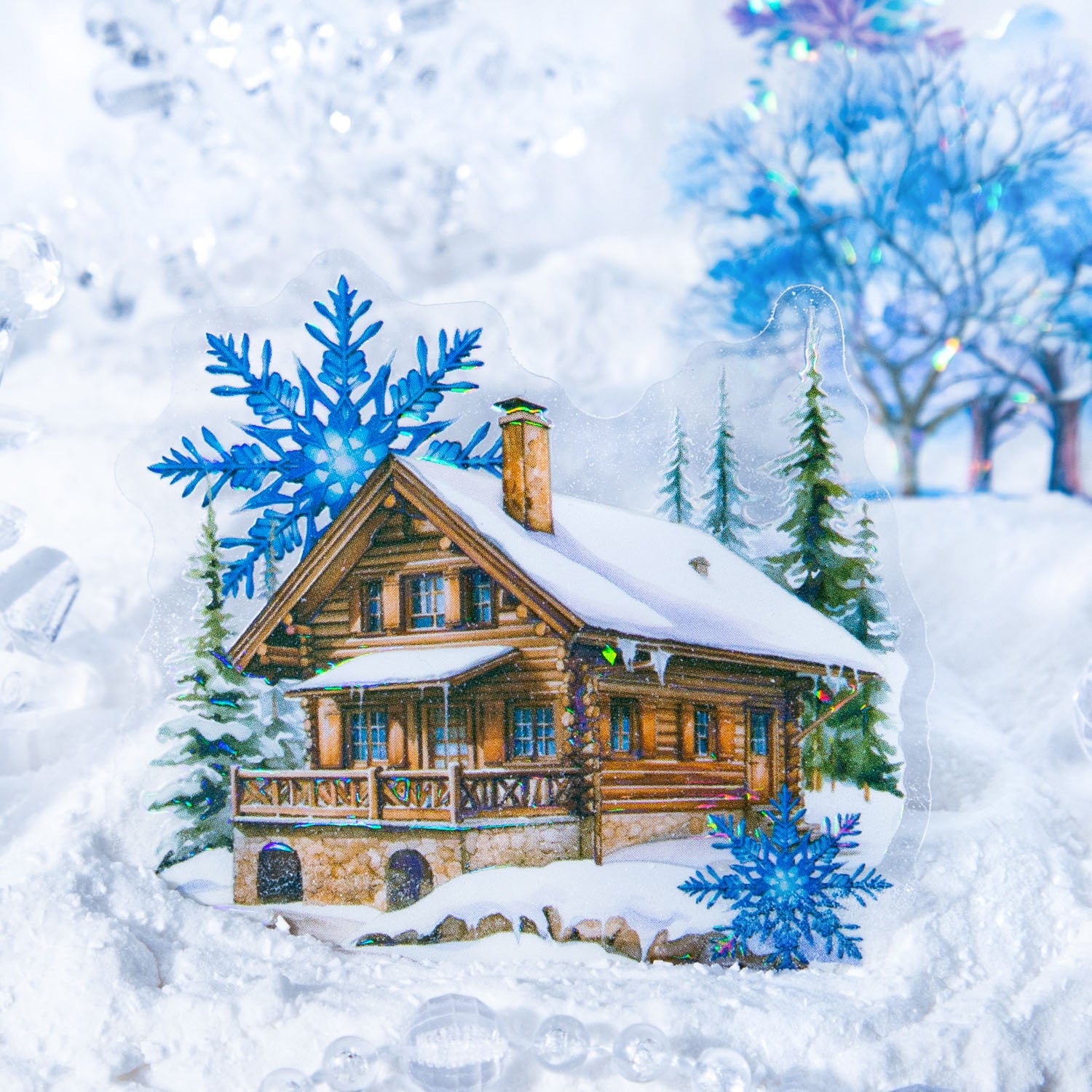 Frosted Fantasy Landscapes Holo Stickers Fashion