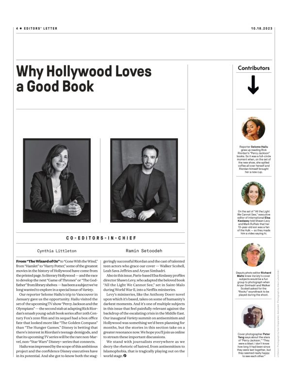 Variety - 23.10.18 Edition: Inside Disney s Big Bet On Rick Riordan s Percy Jackson, TV Series Starring Walker Scobell, Leah Jeffries & Aryan Simhadri, WWII Drama All The Light We Cannot See & More! Online - Image 3