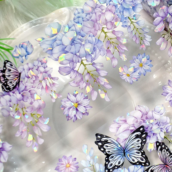 Holographic Wisteria Clear Masking Tape - Extra Wide on Sale - Image 2
