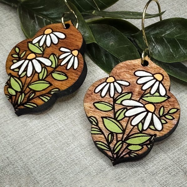 Hand-drawn Moroccan Shaped  Daisy Earrings For Cheap - Image 3