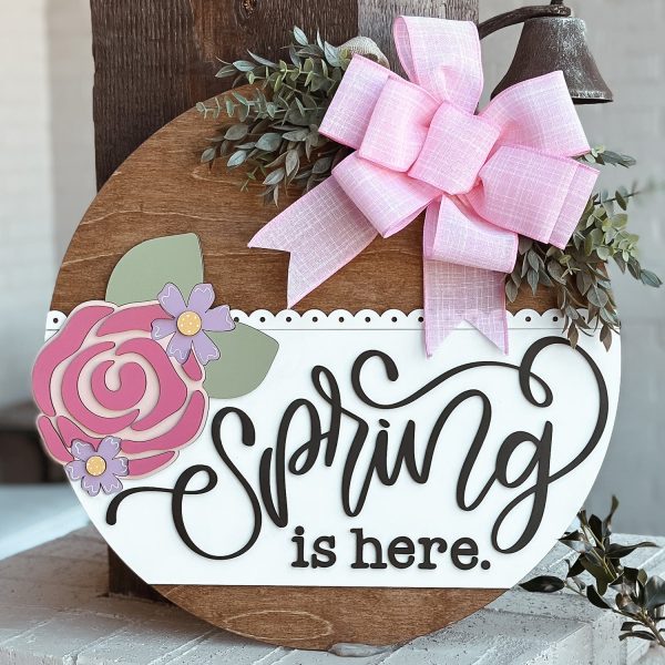 Spring Is Here Floral Door Hanger Sale