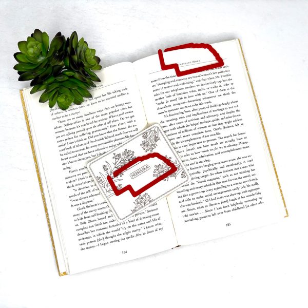 Nebraska Shaped Bookmark with Card Backer - Paperclip - Snack Bag Closure Supply