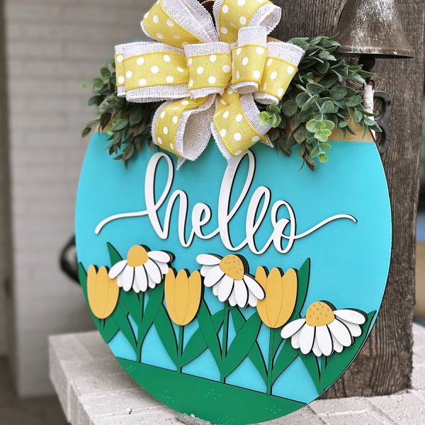 Hello Daisy and Tulip Door Hanger Online Sale - Image 2