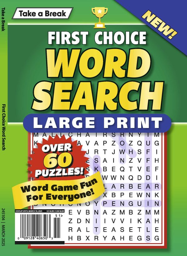 Take a Break - First Choice Word Search 24.12.06: Large Print, Over 60 Puzzles, The Perfect Word Game Fun For Everyone! Discount