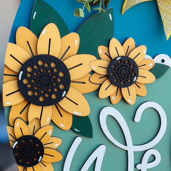 Welcome Sunflower Door Hanger with Layered Floral Design Online Hot Sale - Image 4