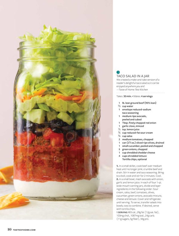 Taste of Home - Salads, Bowls & Beyond: 120 Eat-Right Feel-Good Recipes, Fast & Fresh, On-The-Go Salads In Jar, Wholesome Veggies, Greens, Fruits, Grains, Lean Protein, Breakfast, Lunch, Dinner & More For Sale - Image 4