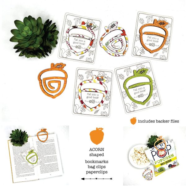 Acorn Shaped Bookmark with Card Backer - Paperclip - Snack Bag Closure Supply - Image 2