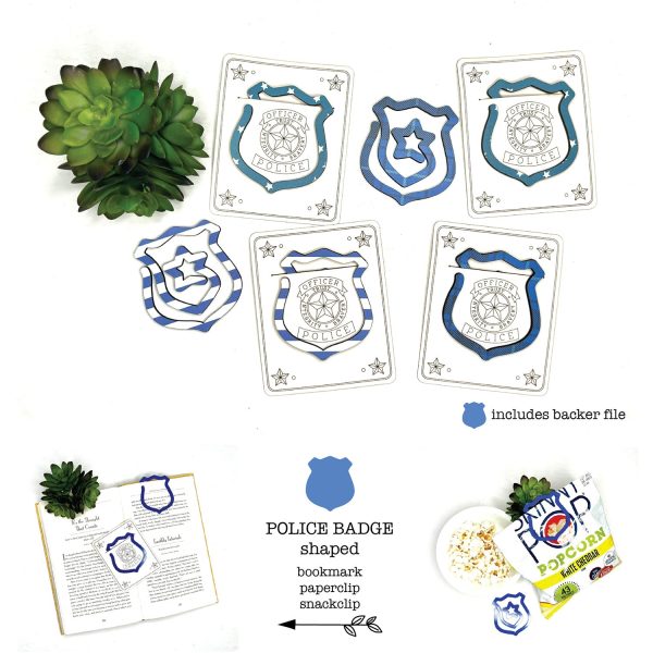 Police Badge Shaped Bookmark with Card Backer - Paperclip - Snack Bag Closure Online Sale - Image 2