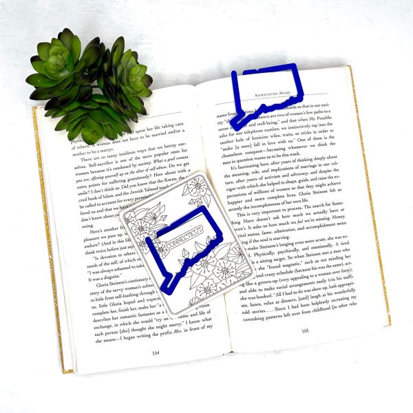 Connecticut Shaped Bookmark with Card Backer - Paperclip - Snack Bag Closure Cheap