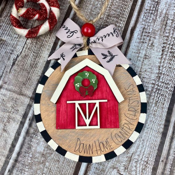 Rustic Barn Christmas Ornament   Gift Tag   Bag Tag Sale - Image 2