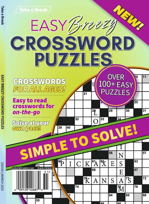 Take a Break - Easy Breezy Crossword 24.12.27: Over 100 Easy Puzzles, Easy To Read, Simple To Solve, Crosswords For All Ages & On The Go!! on Sale
