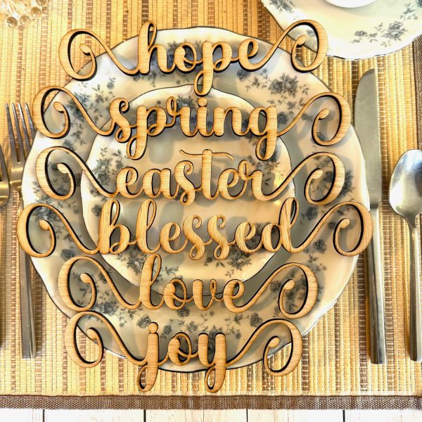 Festive Easter Word Cutouts - Spring Table Decor - Blessed, Love, Hope (Set of 6) Supply