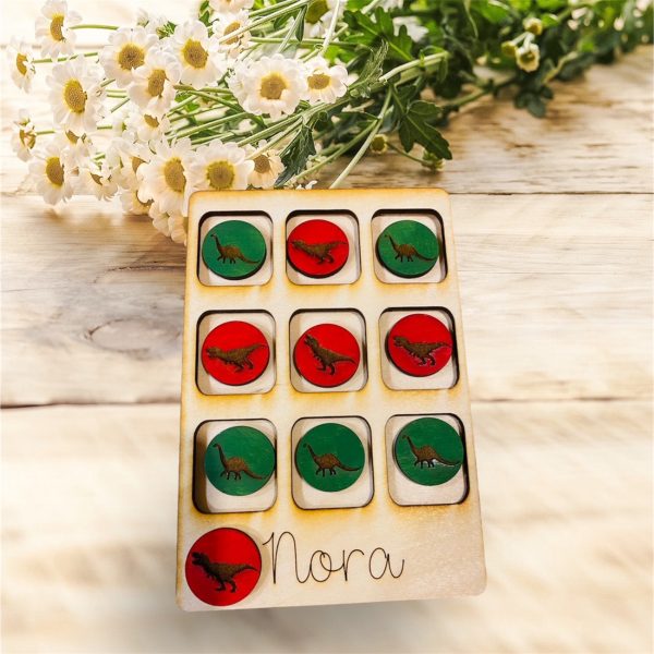 Customizable Dinosaur Tic-Tac-Toe Board Game Discount