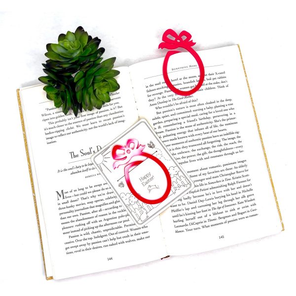 Easter Egg Shaped Bookmark with Card Backer - Paperclip - Snack Bag Closure Hot on Sale