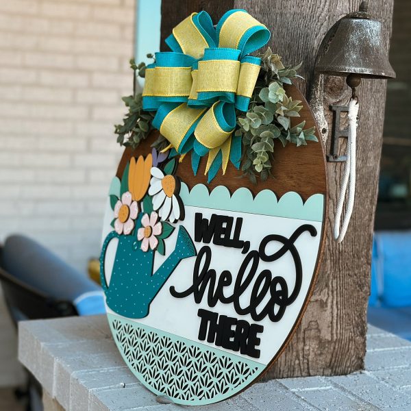 Well Hello There Watering Can Door Hanger For Discount - Image 3