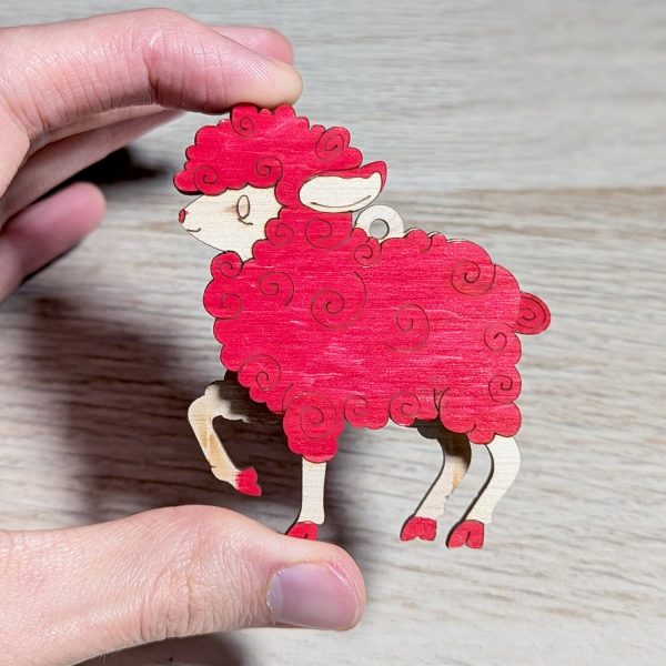 Playful Layered Cartoon Sheep Ornaments (Set of 5) Online - Image 3