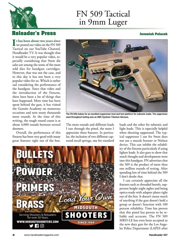 Handloader December 2023 - The Ammunition Reloading Journal: The New Kimber KDS9c 9mm Luger, FN 509, Duplicating Original Loads & Colt Single Action Army Online Hot Sale - Image 3