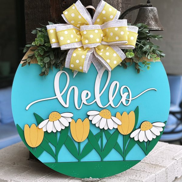Hello Daisy and Tulip Door Hanger Online Sale