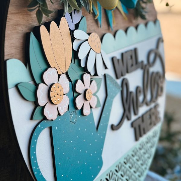 Well Hello There Watering Can Door Hanger For Discount - Image 4
