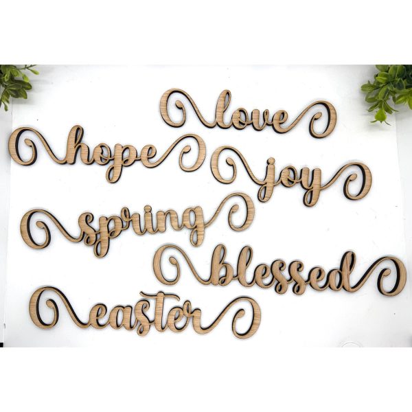 Festive Easter Word Cutouts - Spring Table Decor - Blessed, Love, Hope (Set of 6) Supply - Image 3
